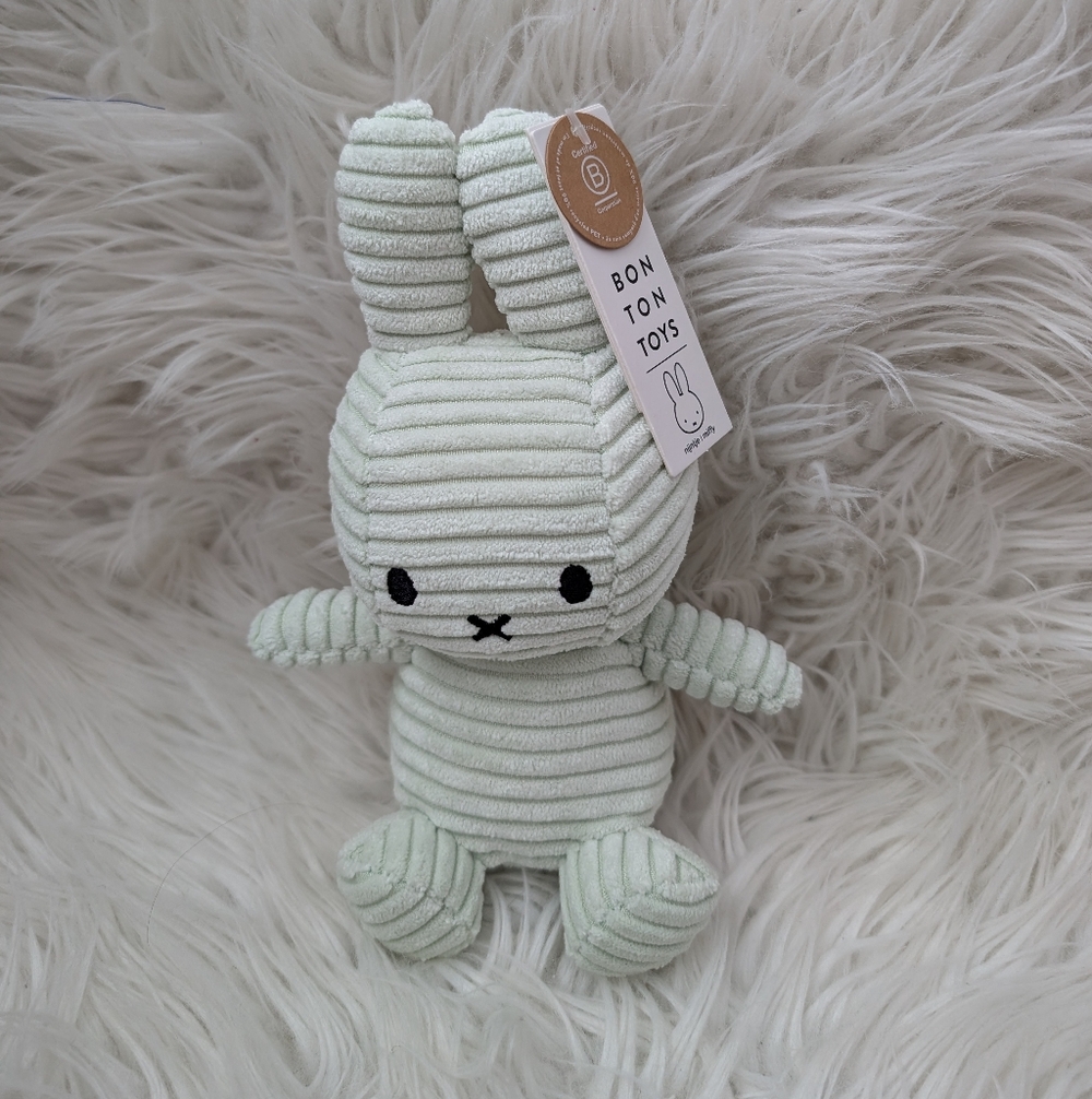 Bon Ton Toys Miffy Bunny Rabbit 7" Corduroy Green Plush
